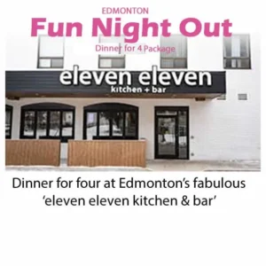Dinner for four at Edmonton’s fabulous ‘eleven eleven kitchen & bar’