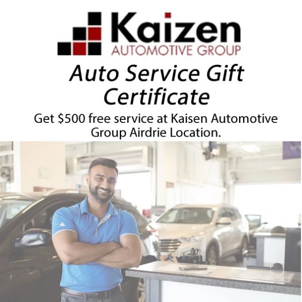 Auto Service Gift Certificate