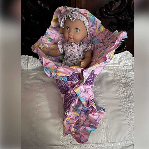 Authentic Pink Handcrafted Doll Quilt